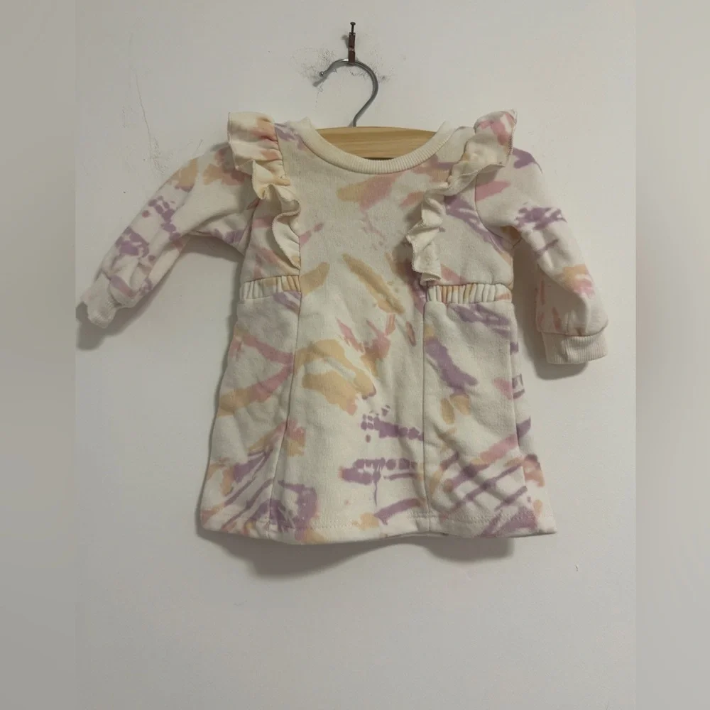 Grayson Mini Newborn Charming Ruffle Sleeve Kids Dress - Cream, Pink, and Purple